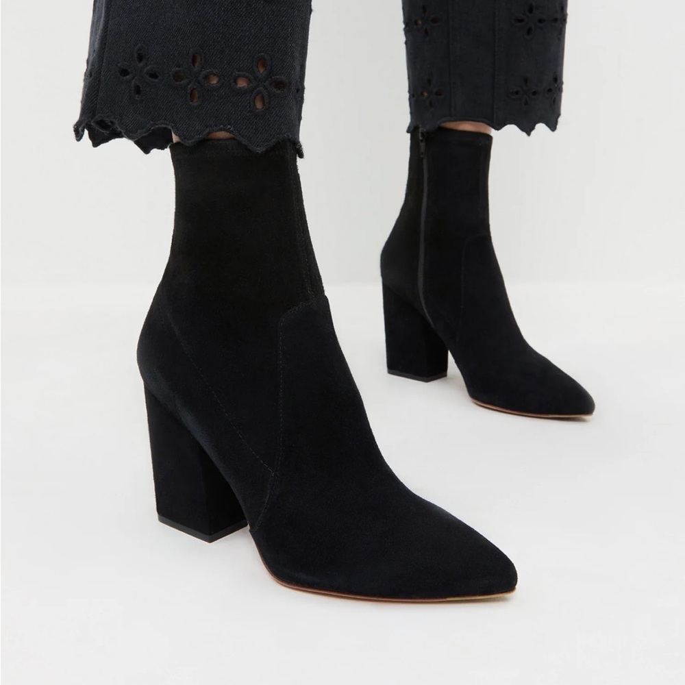 Suede sock boots | Isla black suede ankle bootie